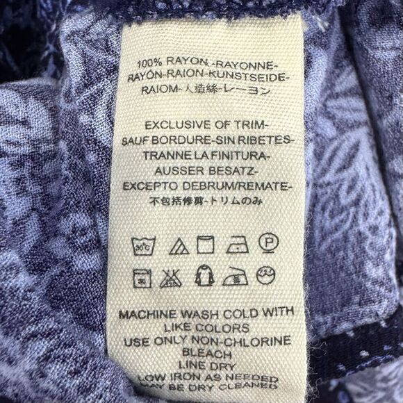 Free People Talk About It Floral Tunic Top Size XS Blue Boho Cottage Core Hippie - Picture 9 of 10